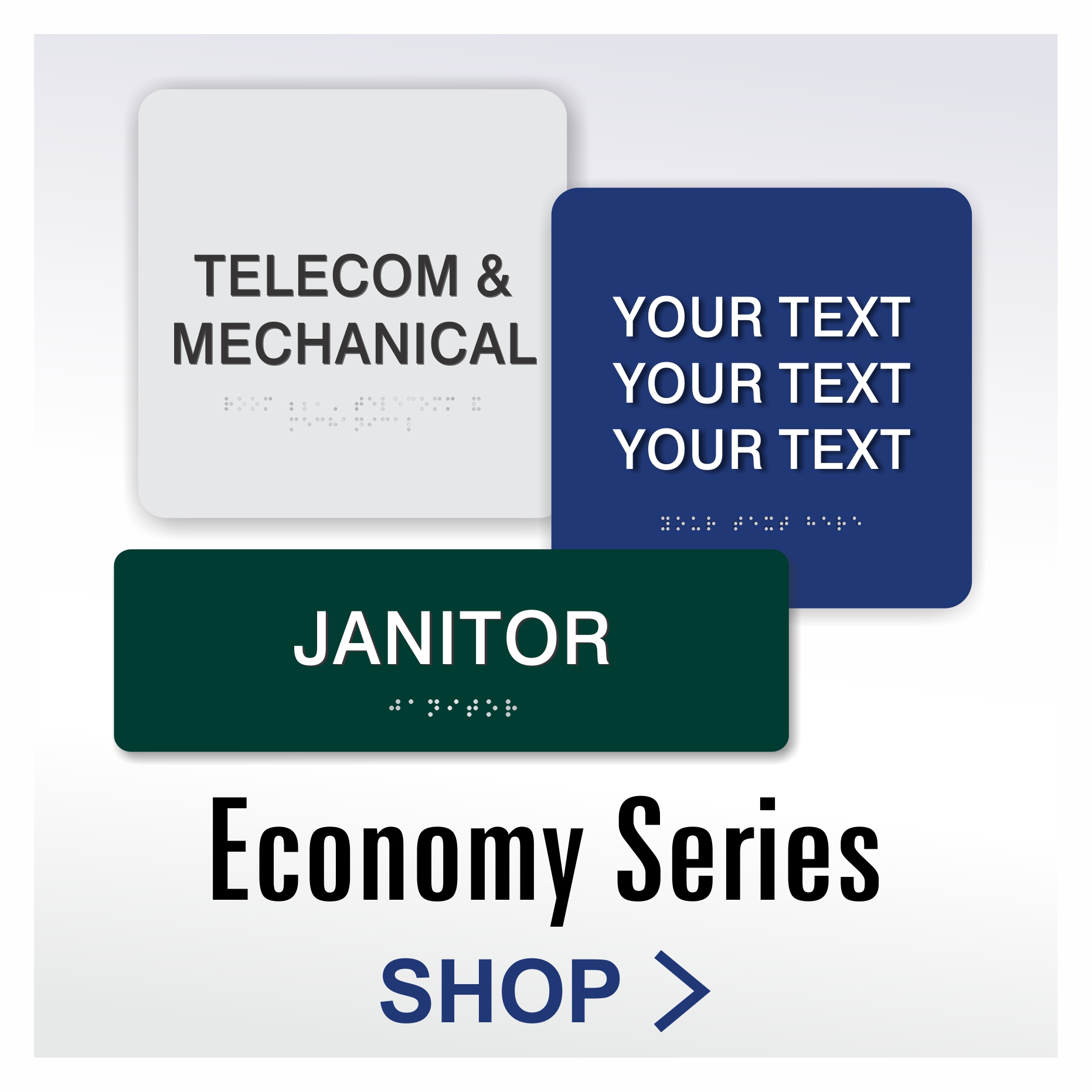 Economy Series low cost ADA braille room signs